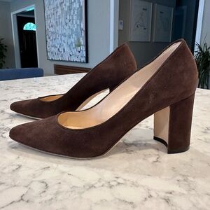 Manolo Blahnik Brown Suede Pumps